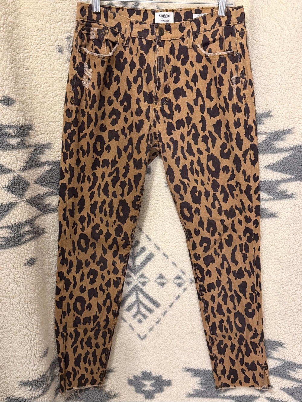 Kensie Women’s  Leopard Print Skinny Pants - Brown 8